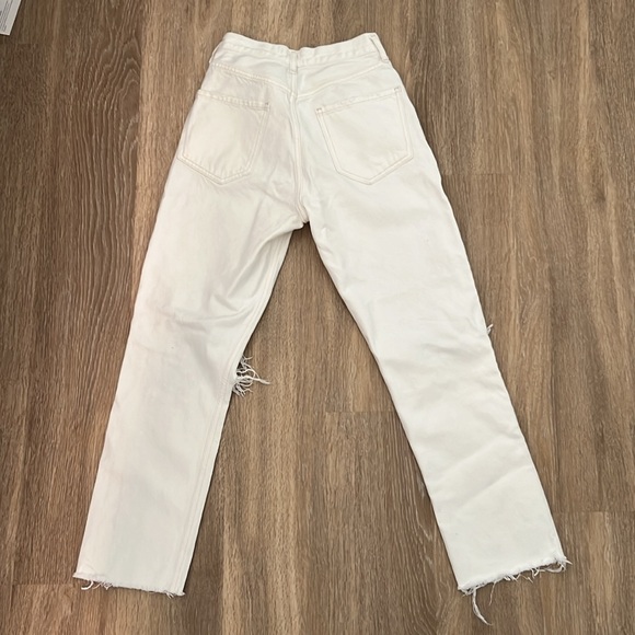 Agolde White Ripped Cropped Jeans - Picture 3 of 3